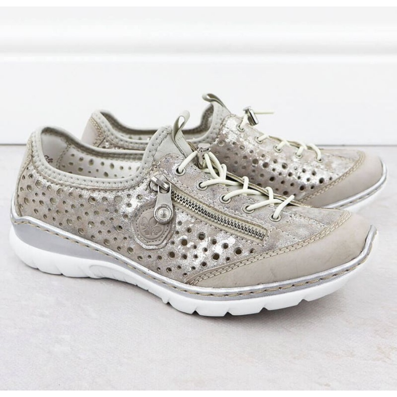 Rieker L32P6-90 Silver Openwork Sports Shoes 2