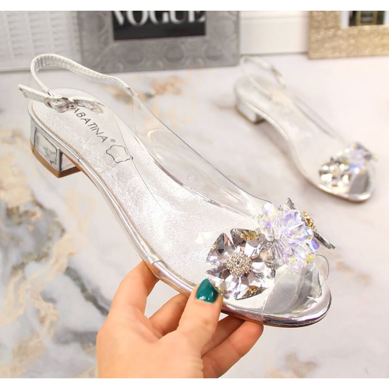 Sabatina sab126a sandaler tansparenty silver- 1