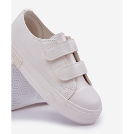 Barnsneakers i läder med kardborre Big Star KK374055 Vit 7