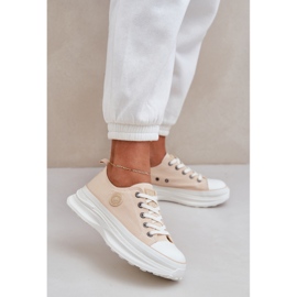 Big Star Kvinnors sneakers på den massiva enda stora stjärnan NN274127 Beige 2