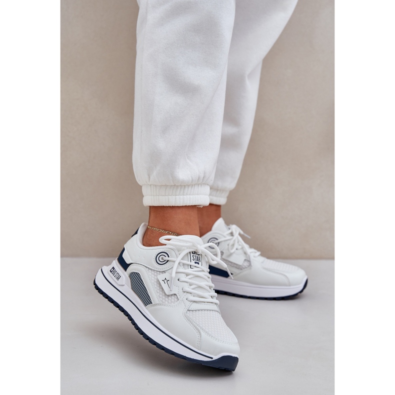Sneakers sneakers sneakers Big Star NN274A103 Hi-Poly System White and Navy Blue vit 2