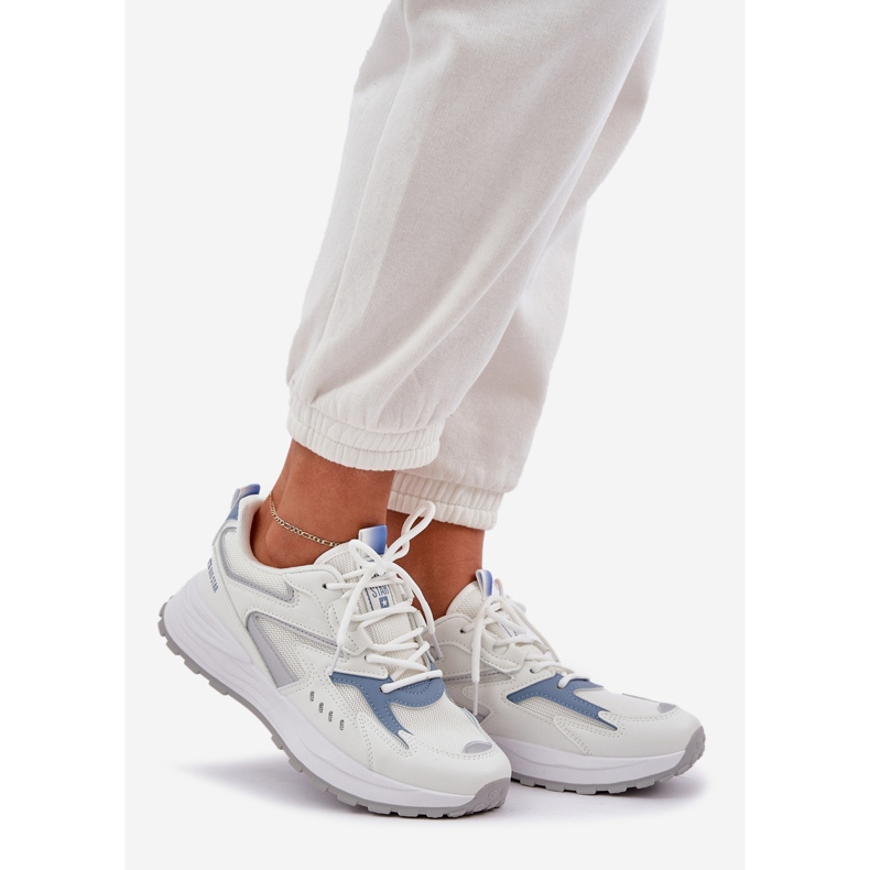 Kvinnors sportskor Big Star NN274A094 Hi-Poly System White-Blue System vit 1