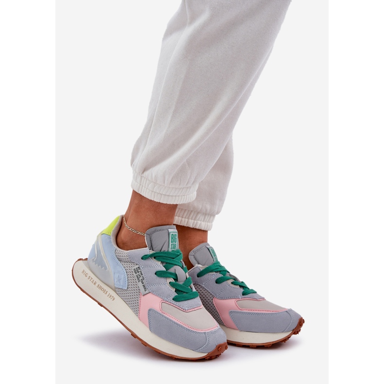 Kvinnors sneakers på minnesskumsystemet Big Star NN274682 Blue Platform blå 1