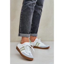 Zazoo N1068 Låga Sneakers i läder för kvinnor, vit 2