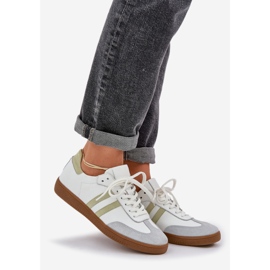 Zazoo N1068 Låga Sneakers i läder för kvinnor, vit 1