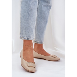 Eco Leather Ballerinas med beige dekoration 2