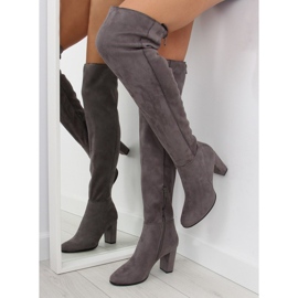 Grå Over-knee boots T062 grå 1