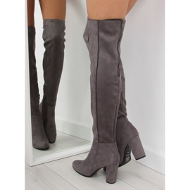 Grå Over-knee boots T062 grå 2