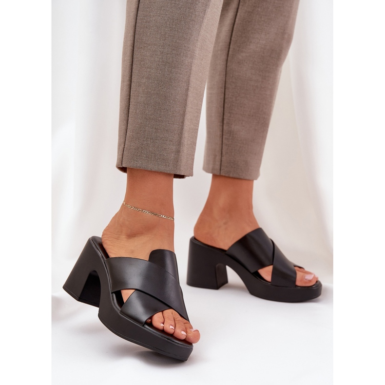 Lightwear Flip -flops på Eco Leather Pillar Black svart 2