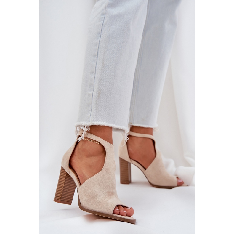 Sandaler på Eco Suede Pillar Light Beige 2