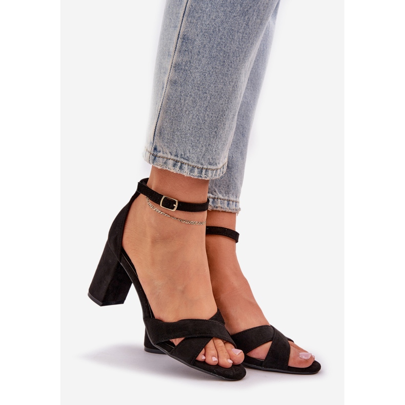 Sandaler på barhälen med Eco Suede Black svart 1