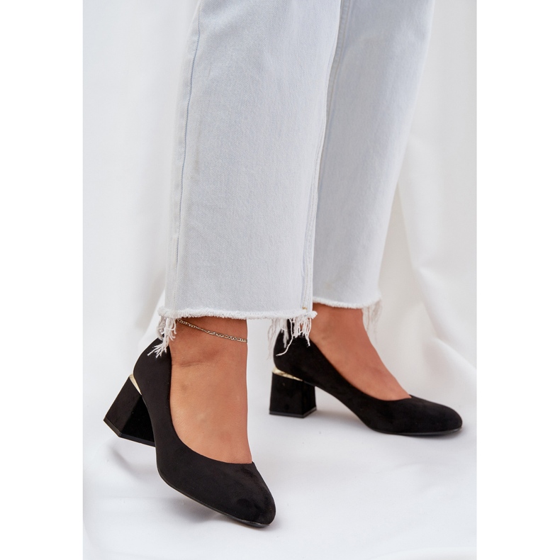 Eco Suede Pumpar på pelaren svart 2