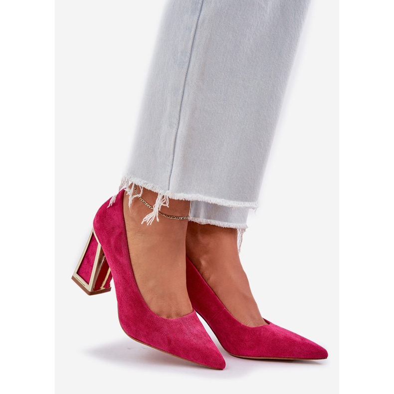 Eleganta pumpar på pekaren kolven. rosa 1