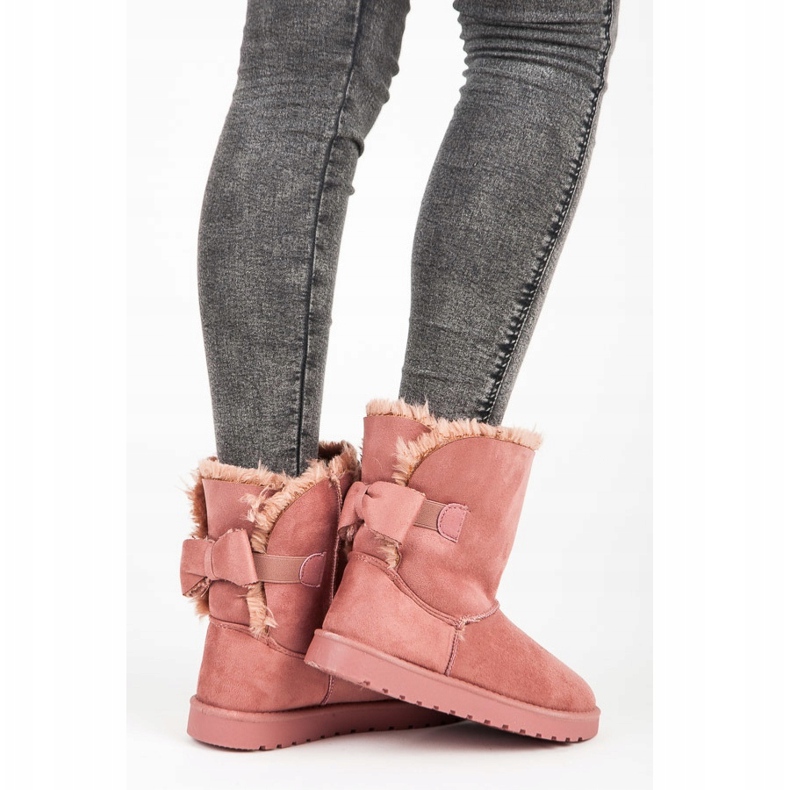 Mukluki i mocka med rosett rosa 1