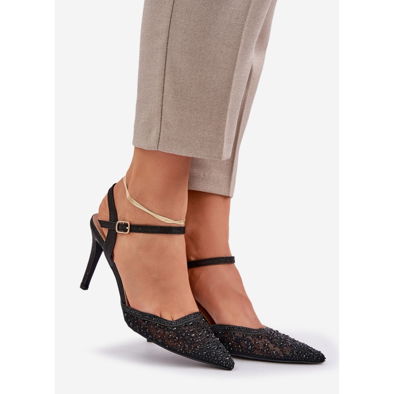 Dekorerade höga klackar med en svart klack 1