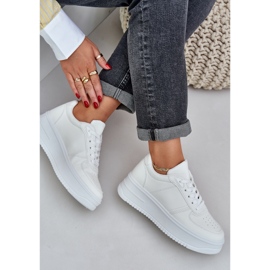 Klassiska Eco Leather Sneakers på den vita plattformen 2