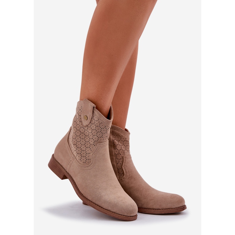 S.Barski OpenWork Flat -klackar beige 1