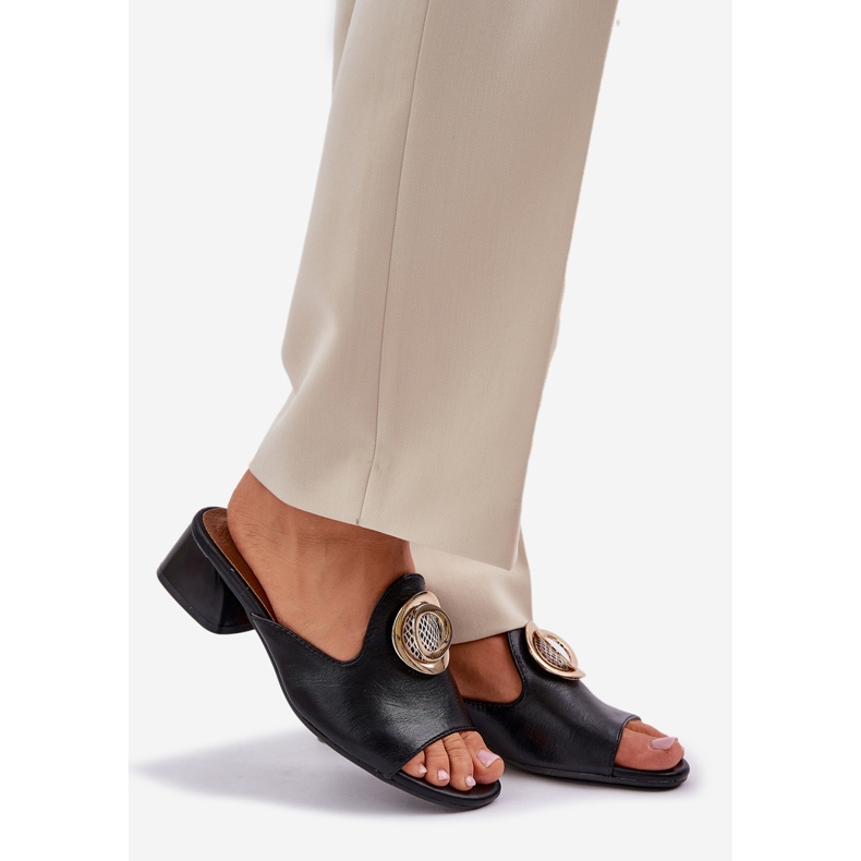 Jezzi Eleganta kvinnors låga hjul med svart dekoration 1