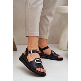 Jezzi Målade kvinnokilsandaler med svart dekoration 2