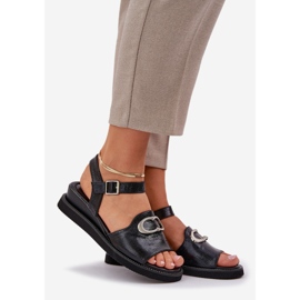 Jezzi Målade kvinnokilsandaler med svart dekoration 1