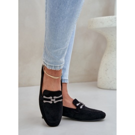 Mockasiner med en prydnad på en delikat häl Eco Suede Black svart 3