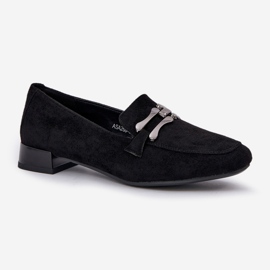 Mockasiner med en prydnad på en delikat häl Eco Suede Black svart 4