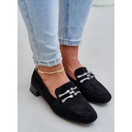 Mockasiner med en prydnad på en delikat häl Eco Suede Black svart 5