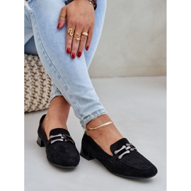 Mockasiner med en prydnad på en delikat häl Eco Suede Black svart 6