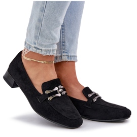 Mockasiner med en prydnad på en delikat häl Eco Suede Black svart 7