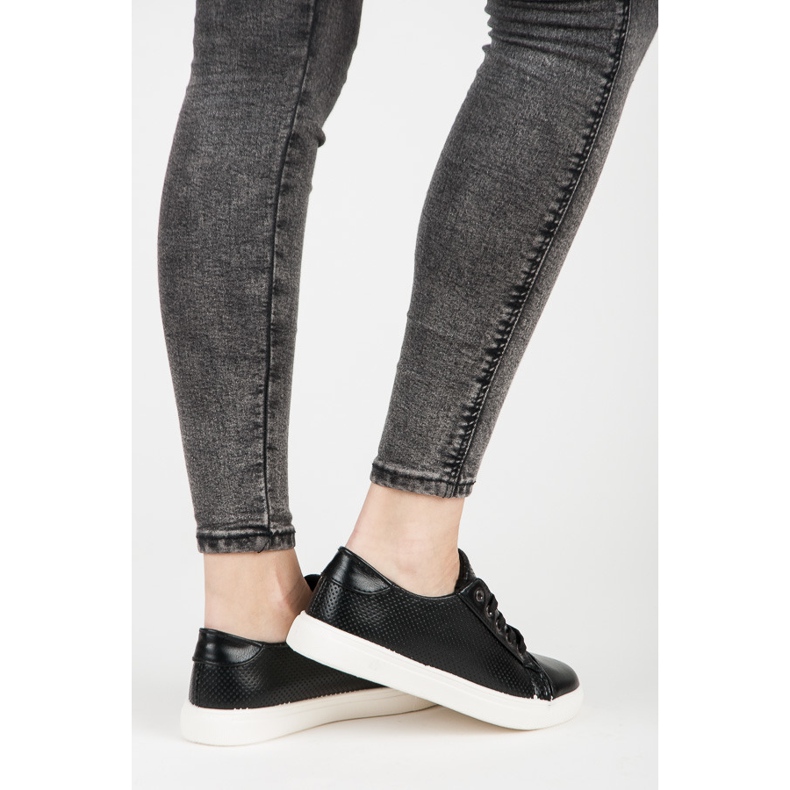 Openwork sneakers svart 1