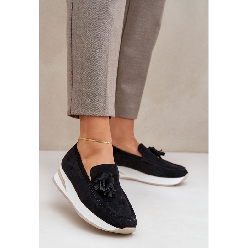 Mockasiner på en delikat ekokil svart 2