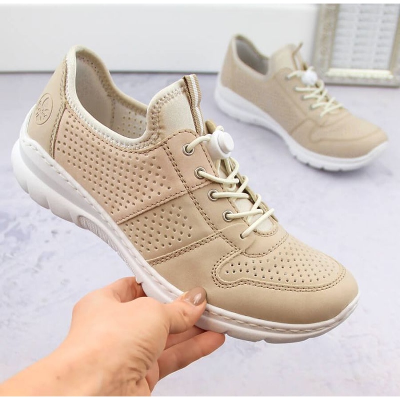 Rieker L3254-62 Beige sportskor 1