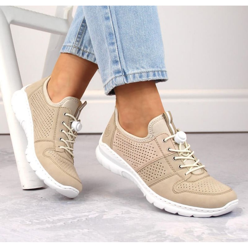 Rieker L3254-62 Beige sportskor 2