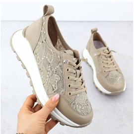 Sneakers med Vinceza Lace 66783 beige 1