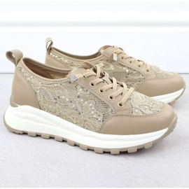 Sneakers med Vinceza Lace 66783 beige 2