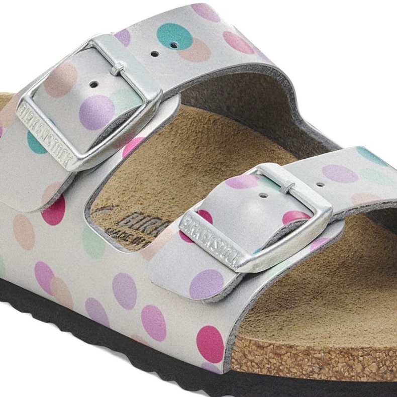 Birkenstock Arizona BS 1029805 floppar i polka -prickar silver- 2