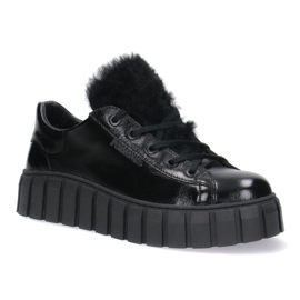 Kvinnors läderskor Pollonus Black Pour 5-1578-005 svart 1