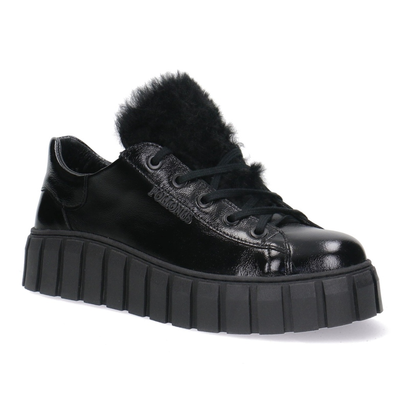 Kvinnors läderskor Pollonus Black Pour 5-1578-005 svart 1