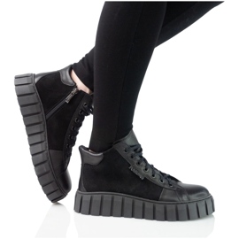 Kvinnors läderskor Pollonus Black Face 5-1575-004 svart 2