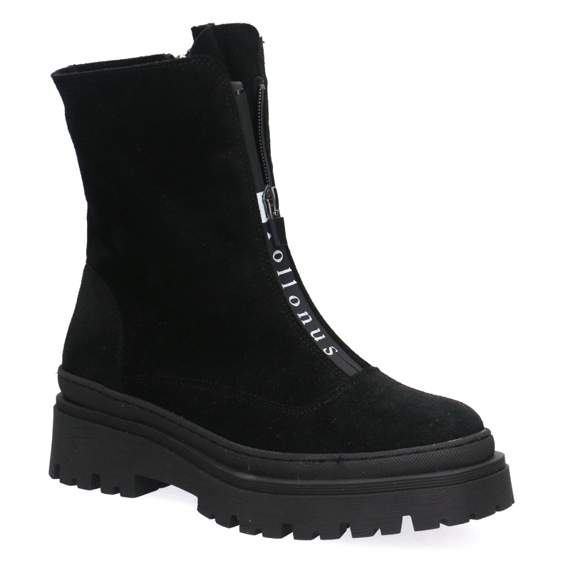 Women's Leather Workers Pollonus Black Velor 5-1601-001 svart 1