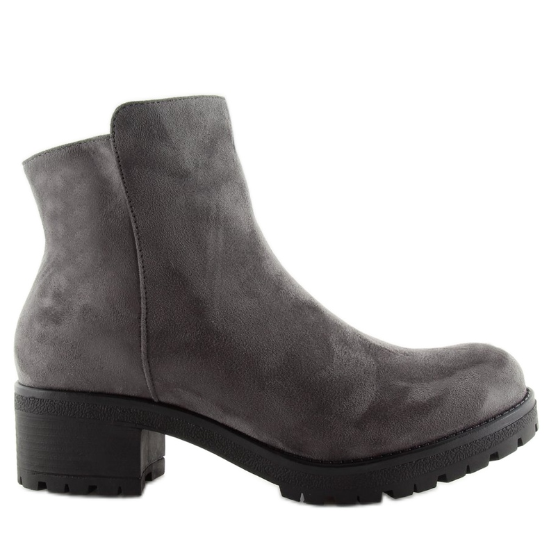 Grå damstövlar med breda klackar 1