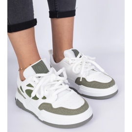 Gröna kvinnors sneakers med massiva snören 5