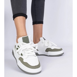Gröna kvinnors sneakers med massiva snören 3