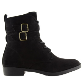 Snörstövlar mocka svart H7187 negro 2