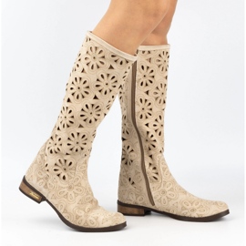 Olivier Kvinnors ljusbeige genomskinliga stövlar 2