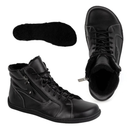 Olivier Kvinnors minimalistiska barfota vinterläderskor 1261 svart 2