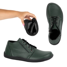 Olivier Barfota kvinnors läderskor, lätt isolerade, ankelhöga med dragkedja, 787 grön 1