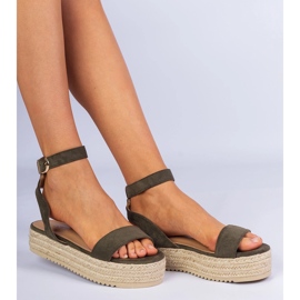 Gröna Espadrile -sandaler på plattformen 3