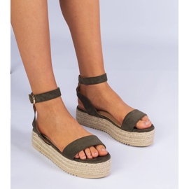 Gröna Espadrile -sandaler på plattformen 4
