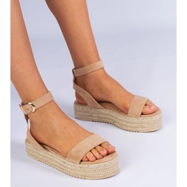 Beige Sandals Espadrilles på plattformen 1